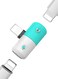 Generic Dual Mini Lightning Audio And Charging Splitter Blue/White