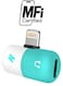 Generic Dual Mini Lightning Audio And Charging Splitter Blue/White