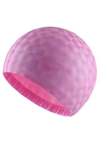 Generic Elastic Waterproof Pu Fabric Protect Ears Long Hair Sports Swim Pool Hat Swimming Cap Free Size For Men And Women Solid Color