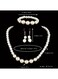 Generic Elegant Pearl Luxury Dangle Earrings, Necklace &amp; Bracelet Set - Resin, Sparkling Rhinestones, Ideal For Weddings &amp; Formal Events, Wedding Jewelry