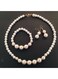 Generic Elegant Pearl Luxury Dangle Earrings, Necklace &amp; Bracelet Set - Resin, Sparkling Rhinestones, Ideal For Weddings &amp; Formal Events, Wedding Jewelry
