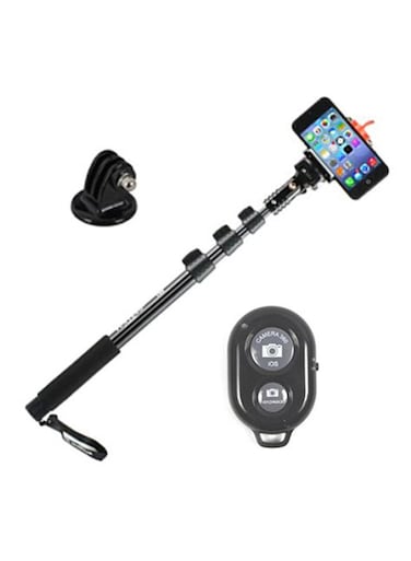 Generic Extra Long Extendable Self Portrait Selfie Handheld Stick Monopod With Wireless Remote And Tripod Mount Adapter For Smartphone And Gopro Black
