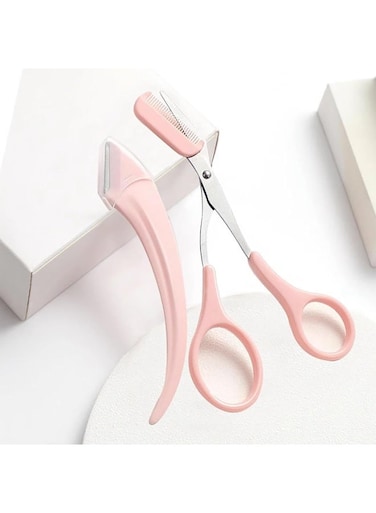 Generic Eyebrow Set Trimming Kit Stainless Steel Scissors And Razor With Comb Professional Brow Grooming Tools For Precise Shaping