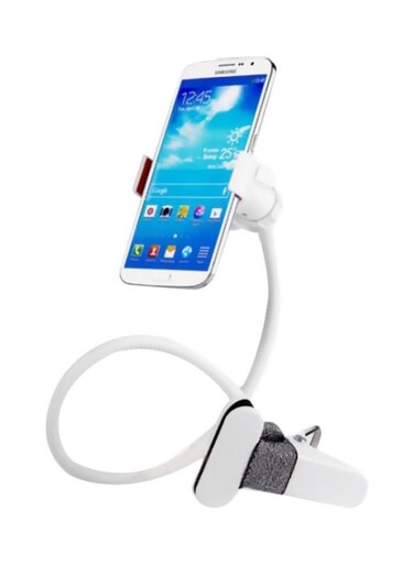 حامل جوال مرن أبيض اللون