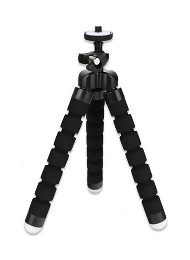 Generic Flexible Sponge Tripod With Mount Bracket For Mobile Black