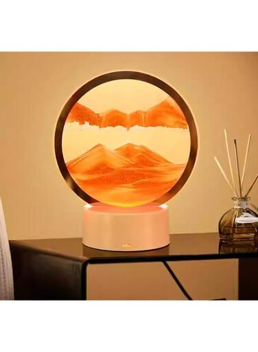 Generic Flowing Sand Painting Lamp Remote Control Hourglass LED Night Light Desk Lamp