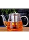 إبريق شاي زجاجي عادي مع مصفاة، سعة 1200 مل، آمن للاستخدام على الموقد، لتحضير الشاي المزهر والشاي السائب، H1950
