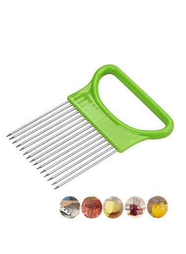 شوكة بصل متعددة الأغراض من الفولاذ المقاوم للصدأ الأخضر، أداة سحرية لتطرية الفواكه والخضراوات وتقطيعها