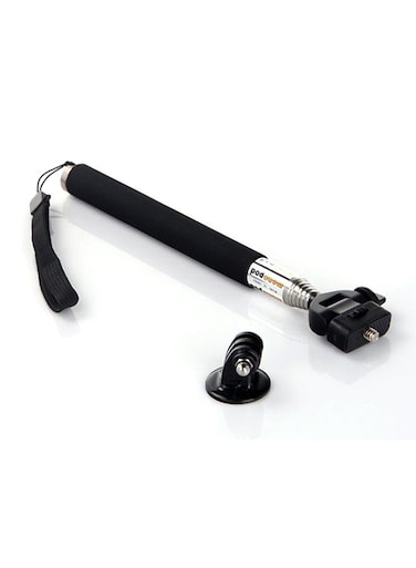 حامل أحادي قابل للتمديد لكاميرا جو برو المحمولة باليد، أسود اللون