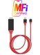 كابل صوت وفيديو HDMI إلى Lightning عام أحمر/أسود