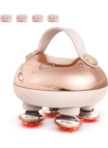 Generic Head Massager Scalp Acupoint Meridian Red Light Therapy Portable Kneading Head Massager Rechargeable Waterproof Shower Relaxation Massager For Scalp And Pet Massage Gift For Parents