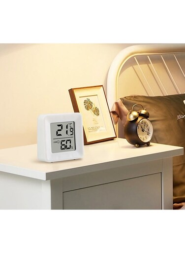 مقياس حرارة ورطوبة رقمي عالي الدقة، جهاز مراقبة درجة الحرارة والرطوبة الداخلية للمنزل، صغير الحجم وقابل للنقل، قابل للتركيب على الحائط