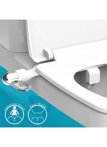 ملحق حمام مقعدي منزلي عام - فوهتان، ضغط قابل للتعديل، رفيع للغاية، غير كهربائي