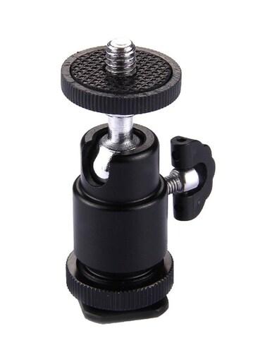 Generic Hot Shoe Tripod Heads With Male Screw Adapter Black/Silver