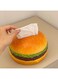 Generic Household Hamburger Shaped Tissue Box Trendy Cartoon Design American Retro Style Living Room Creative Decorative Ornament Fun Decoration