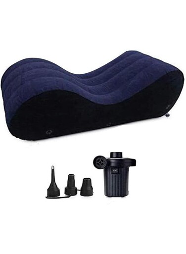 Generic Inflatable Couch Air Sofa Portable: S-Shape Inflatable Bed With Household Inflatable Lounge Chair With Household Air Pump Multi-Function Inflate Deck Chair For Living Room