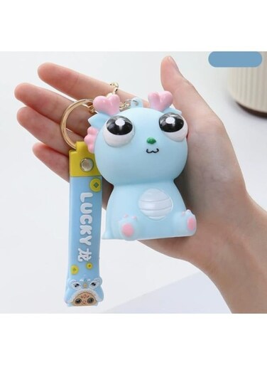 Generic Keychain Big Eyeball Pinch Cartoon Couple With Dinosaur Eye Toy Decompression Pattern Squishy