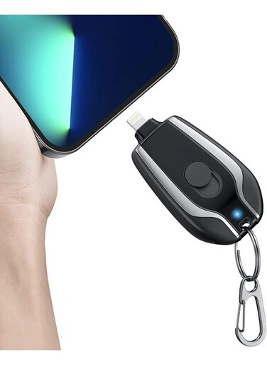 Generic Keychain Portable Charger For iPhone, Ultra-Compact External Fast Charging Power Bank Battery Pack, Key Ring Cell Phone Charger