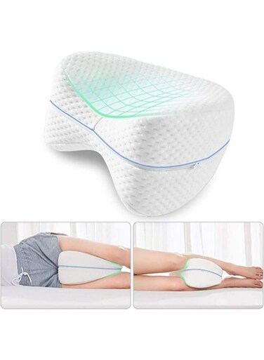 Generic Knee Pillows For Sleeping Back Pain Leg Pillow For Sleeping On The Side White Contour Memory Foam Cushion Knee Support Pillows, Pregnancy Pillow