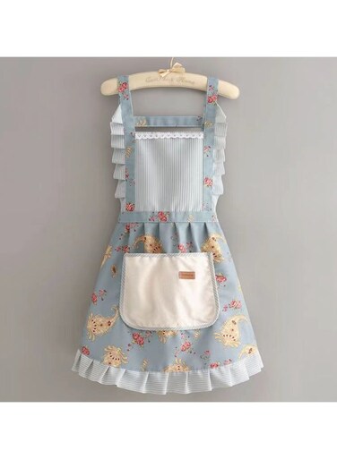 مآزر دانتيل عامة، مئزر طبخ مقاوم للماء على الطراز الكوري، مئزر قطني لطيف لمسح اليدين، مئزر رسم بظهر متقاطع للنساء