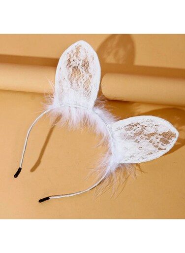 Generic Lace Rabbit Headband Costume For Kids Party