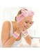 Generic Ladies Face Washing Anti Wet Three Piece Set Coral Fleece Water Absorbent Hair Band Wrist Band Face Washing Skincare Anti Wet Tool