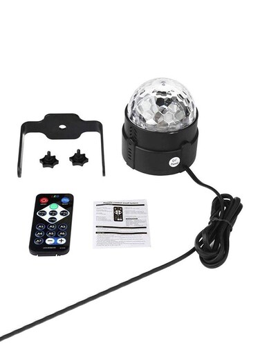 Generic LED Mini Crystal Disco Ball Light Black 8.3X9Cm