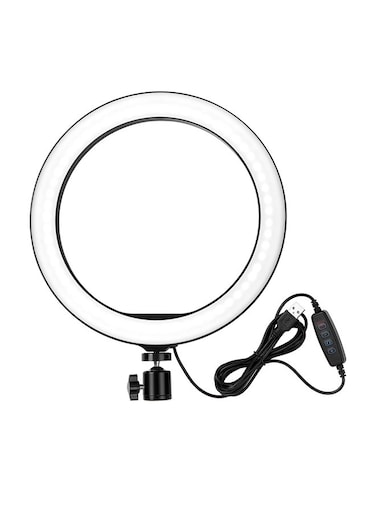 Generic LED Ring Light Dimmable Desk Camera Lamp Black/White 10.2 Inch