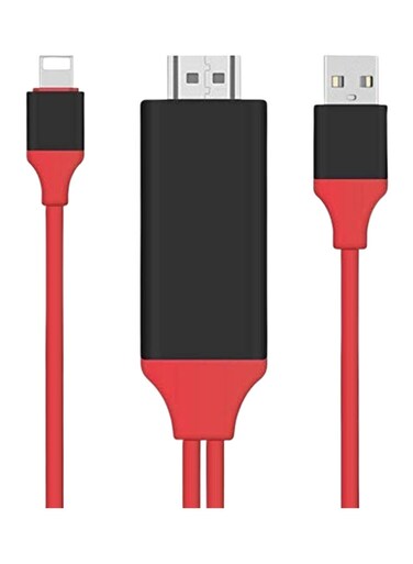 Generic Lightning To HDMI HDTV AV TV Cable Adapter 1080P For Apple iPhone 7/6/6S Plus/5S/iPad Air/iPad Mini Red/Black
