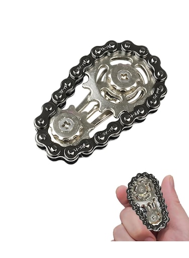 Generic Metal Fidgeting Sensory Bike Chain Gears Cube, Novelty Stress Relief Hand Finger Spinner