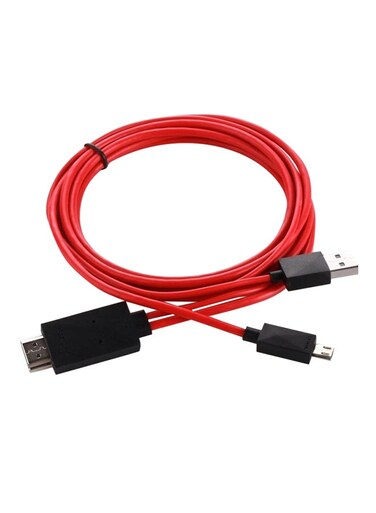 Generic MHL&nbsp;Micro&nbsp;USB&nbsp;To&nbsp;HDMI&nbsp;HDTV&nbsp;Cable Red/Black