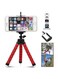 حامل ثلاثي القوائم صغير ومرن للهواتف الذكية/الكاميرات، أحمر/أسود
