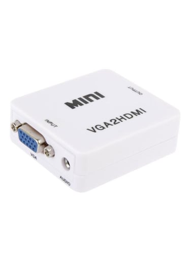 محول صوت وفيديو عام من Mini VGA إلى HDMI أبيض