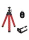 Generic Mobile Tripod And Bluetooth Remote Shutter Set Red/Black