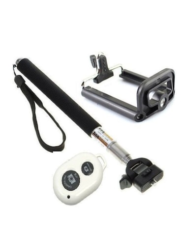 Generic Monopod Selfie Stick With Bluetooth Remote Control Black