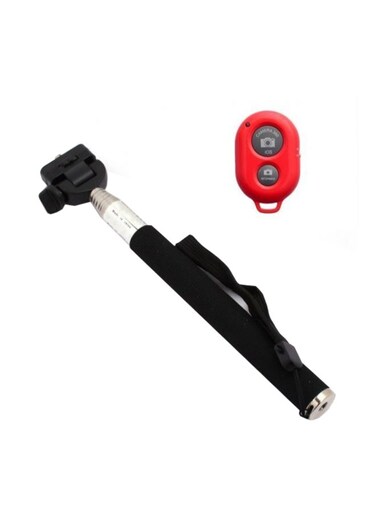 Generic Monopod Selfie Stick With Bluetooth Remote Shutter Black