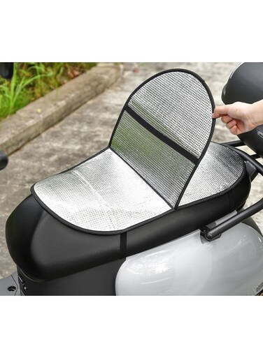 Generic Motorcycle Cushion Cover Sunblock Heat Insulation Cool Cushion Pad Dust-Proof Foldable Seat Cover Cycling Accessories For Motorcycle