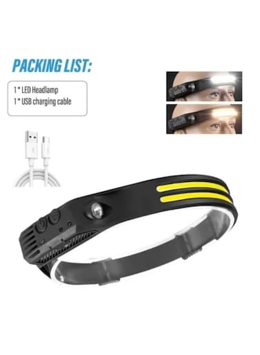 Generic Multifunction LED Cob Induction Headlamp Built-In Battery Sensor Head Flashlight Riding Waterproof Headlight USB Rechargeable W6892