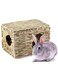 Generic Natural Hay Handmade Woven Grass Hut Nest Folding Grass Mat Bed Edible Chew Toy Hideaway For Bunny Rabbit Gerbils Hamster