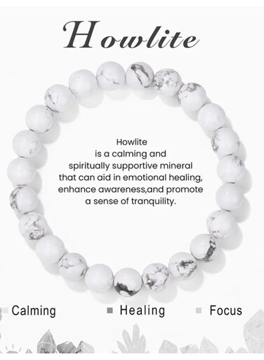 Generic Natural Stones Yoga Bracelet Stress Relief Crystal Healing Beaded Bracelets 8mm Mantra Stretchy Handmade Bracelets Inspirational Gifts With Message Card
