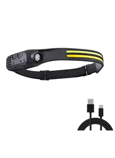 Generic New Wave Sensing Cob Headlight Outdoor Cycling Light Silicone USB Rechargeable Night Running Light LED Strong Light Headlight W6892