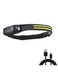 Generic New Wave Sensing Cob Headlight Outdoor Cycling Light Silicone USB Rechargeable Night Running Light LED Strong Light Headlight W6892