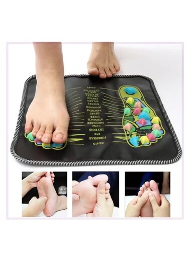 Generic Non-Electric Health Foot Reflexology Pad With Colorful Stones &amp; Clear Pressure Points Relaxation &amp; Wellness No Battery Needed Massage Tools