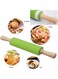 Generic Non-Stick Silicone Rolling Pin With Wooden Handle For Baling And Kitchen Used