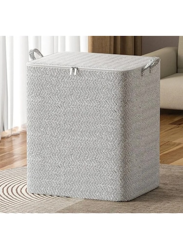 Generic Non-Woven Storage Bag With Zipper Lid Foldable Clothes Quilt Storage Bag Large Capacity Dustproof Dustproof Organize Size: 210L