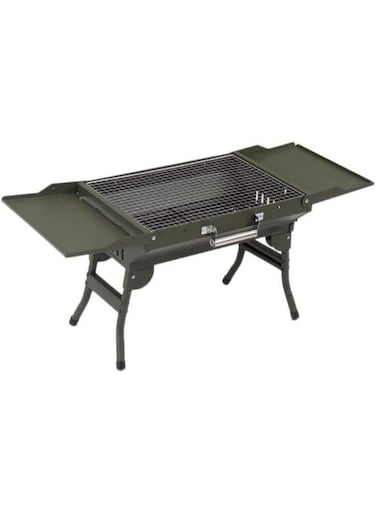 Generic Outdoor BBQ Portable Iron Charcoal BBQ Grill Non-Stick Surface Foldable Barbecue Grill For Family Home Outdoor Camping