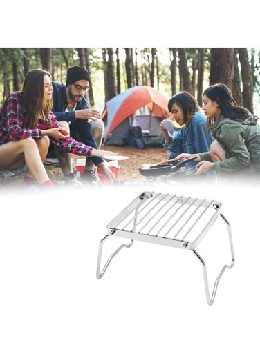 Generic Outdoor Foldable Barbecue Stand Stainless Steel Barbecue Stand Portable Cooking Rack Camping Grill, Barbecue Utensils