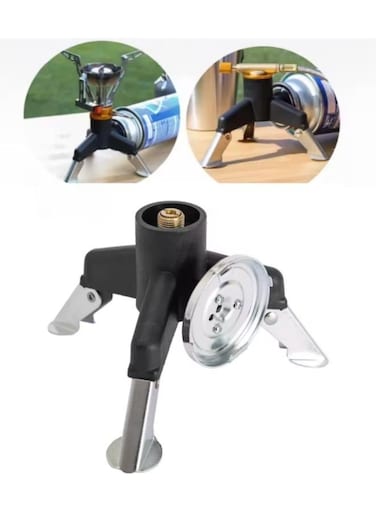 Generic Outdoor Tripod Gas Stove Connector Ultralight Tank Stand Adapter Three Legs Gas Tank Adapter Camping Hiking Equipment No: Km-703