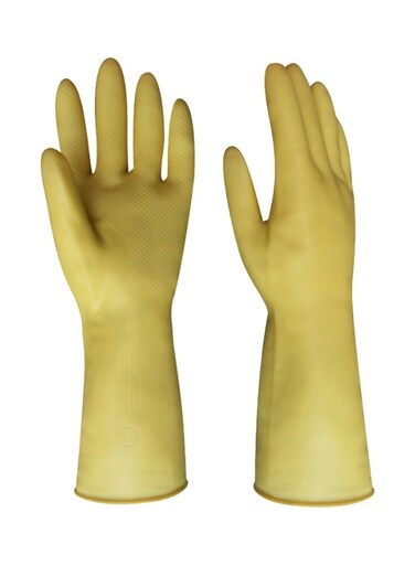 Generic Pair Of Household Cleaning Gloves Yellow L