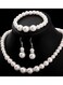 Generic Pearl Matching Jewelry Set Including Bracelet, Earrings And Necklace Classic And Elegant Jewelry For Women